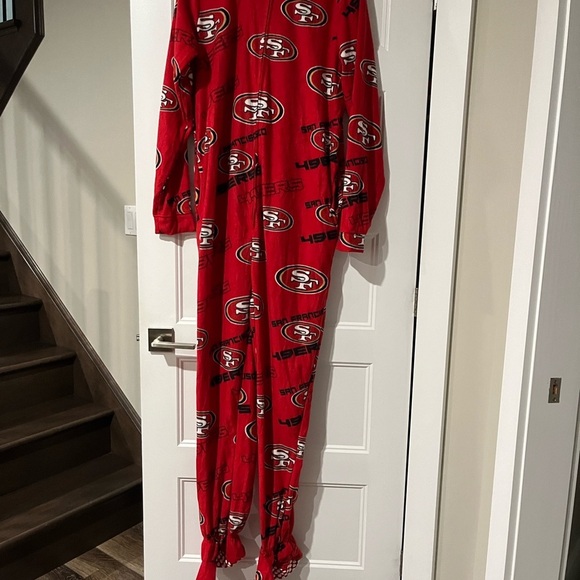 San Francisco 49ers Concepts Sport Women's Red Keystone  Fleece Union Sleep Suit - Picture 3 of 6